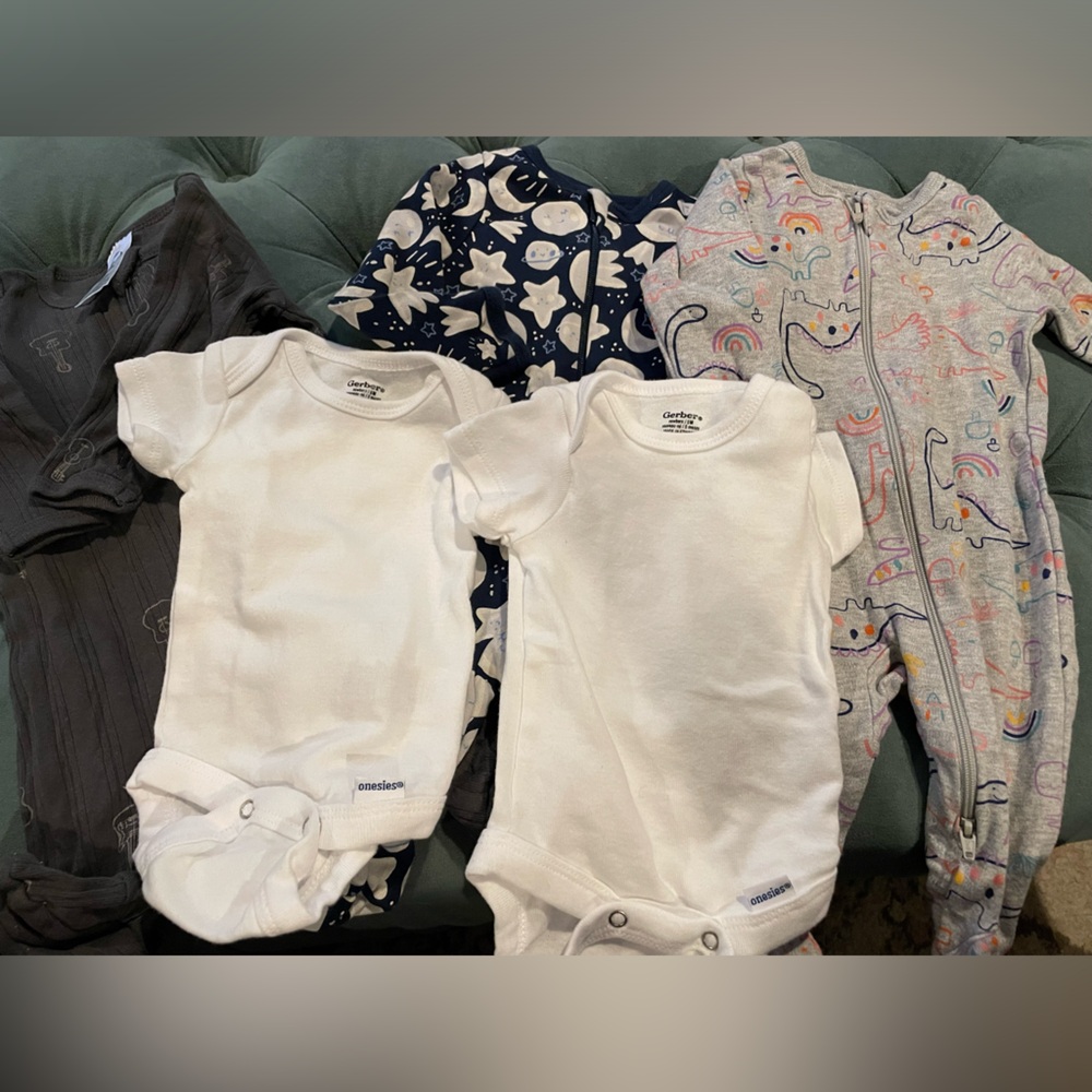 Gerber and Wonder Nation newborn one pieces